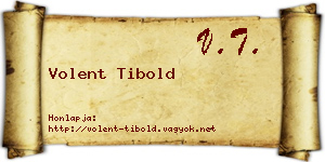 Volent Tibold névjegykártya
